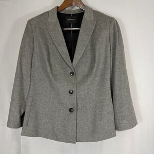 Lafayette 148 Blazer Loro Piana 100% Cashmere Grey Button Professional Large